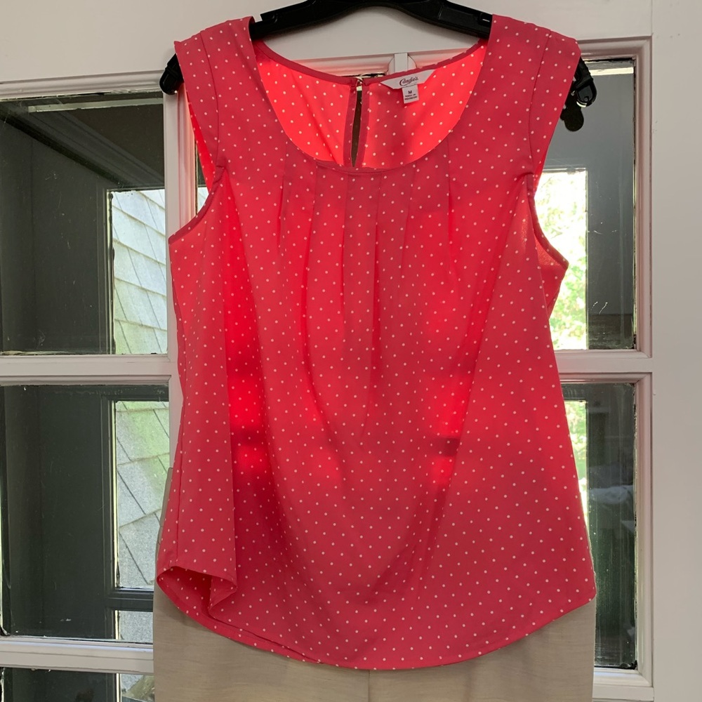 Candies size medium coral polka dot blouse